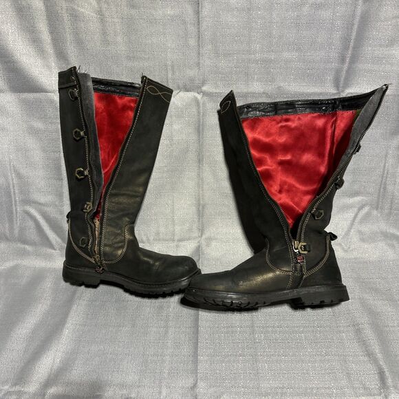 Women’s Timberland Boots Size US size 8 Knee High Ring Details Leather Gold - Picture 14 of 16